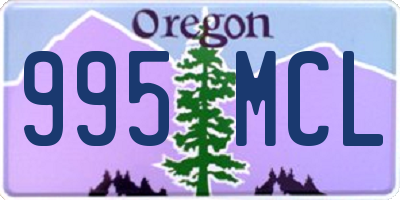 OR license plate 995MCL