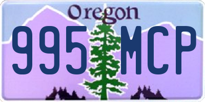 OR license plate 995MCP