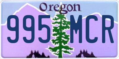 OR license plate 995MCR