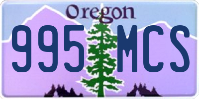 OR license plate 995MCS