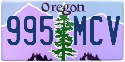 OR license plate 995MCV