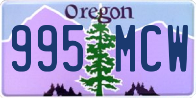 OR license plate 995MCW