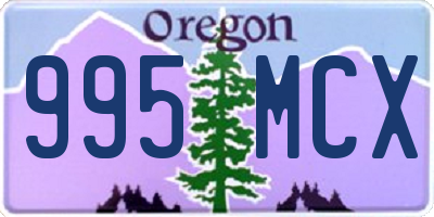 OR license plate 995MCX