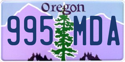 OR license plate 995MDA