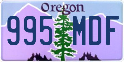 OR license plate 995MDF