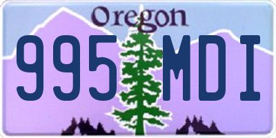 OR license plate 995MDI