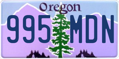 OR license plate 995MDN