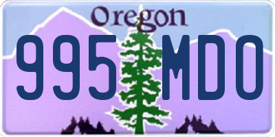 OR license plate 995MDO