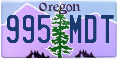 OR license plate 995MDT