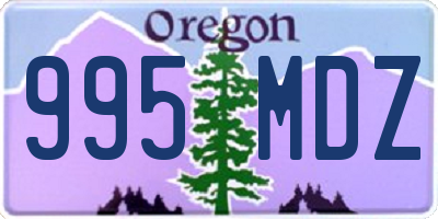 OR license plate 995MDZ