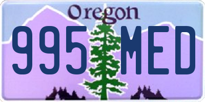 OR license plate 995MED