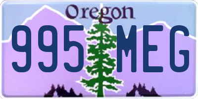 OR license plate 995MEG