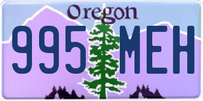 OR license plate 995MEH