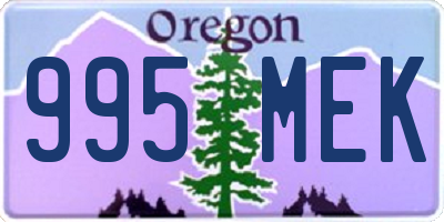 OR license plate 995MEK