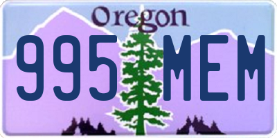 OR license plate 995MEM