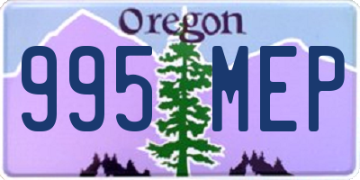 OR license plate 995MEP