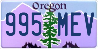 OR license plate 995MEV