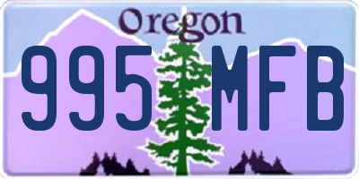 OR license plate 995MFB