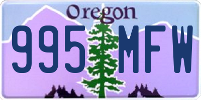 OR license plate 995MFW