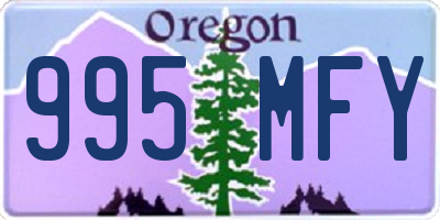 OR license plate 995MFY