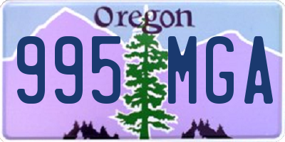 OR license plate 995MGA