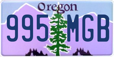OR license plate 995MGB