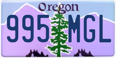 OR license plate 995MGL