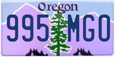 OR license plate 995MGO