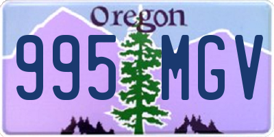 OR license plate 995MGV