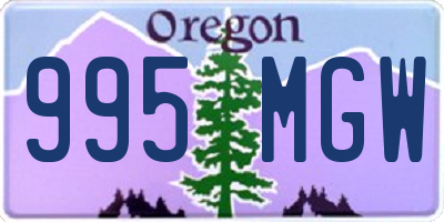 OR license plate 995MGW
