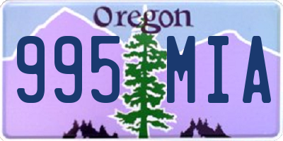 OR license plate 995MIA