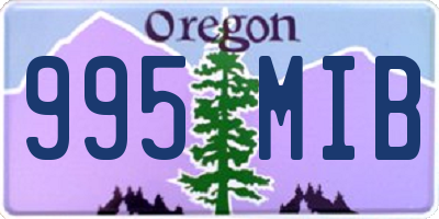 OR license plate 995MIB