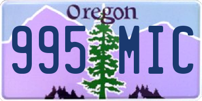 OR license plate 995MIC