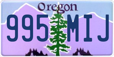 OR license plate 995MIJ