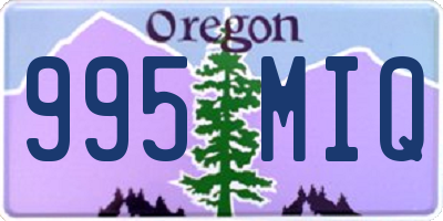 OR license plate 995MIQ