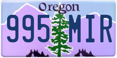 OR license plate 995MIR