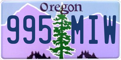 OR license plate 995MIW