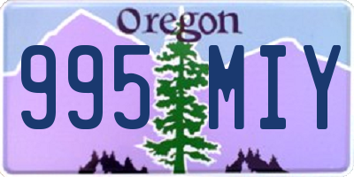 OR license plate 995MIY