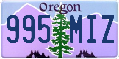 OR license plate 995MIZ