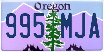 OR license plate 995MJA