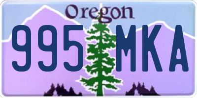 OR license plate 995MKA