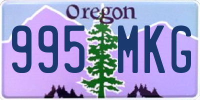 OR license plate 995MKG