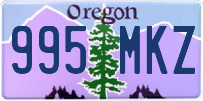 OR license plate 995MKZ