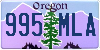 OR license plate 995MLA