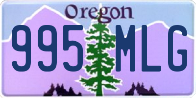 OR license plate 995MLG