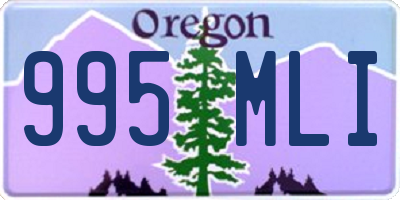 OR license plate 995MLI