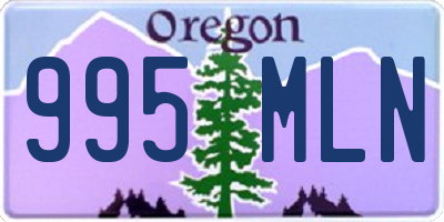 OR license plate 995MLN