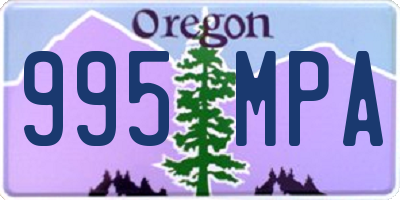 OR license plate 995MPA