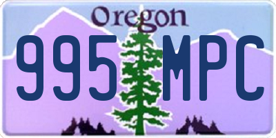 OR license plate 995MPC