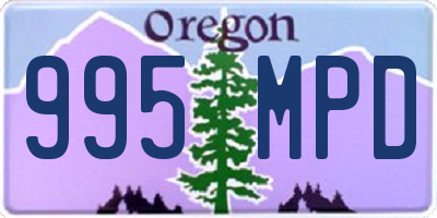 OR license plate 995MPD